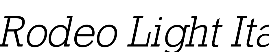 Rodeo Light Italic Yazı tipi ücretsiz indir
